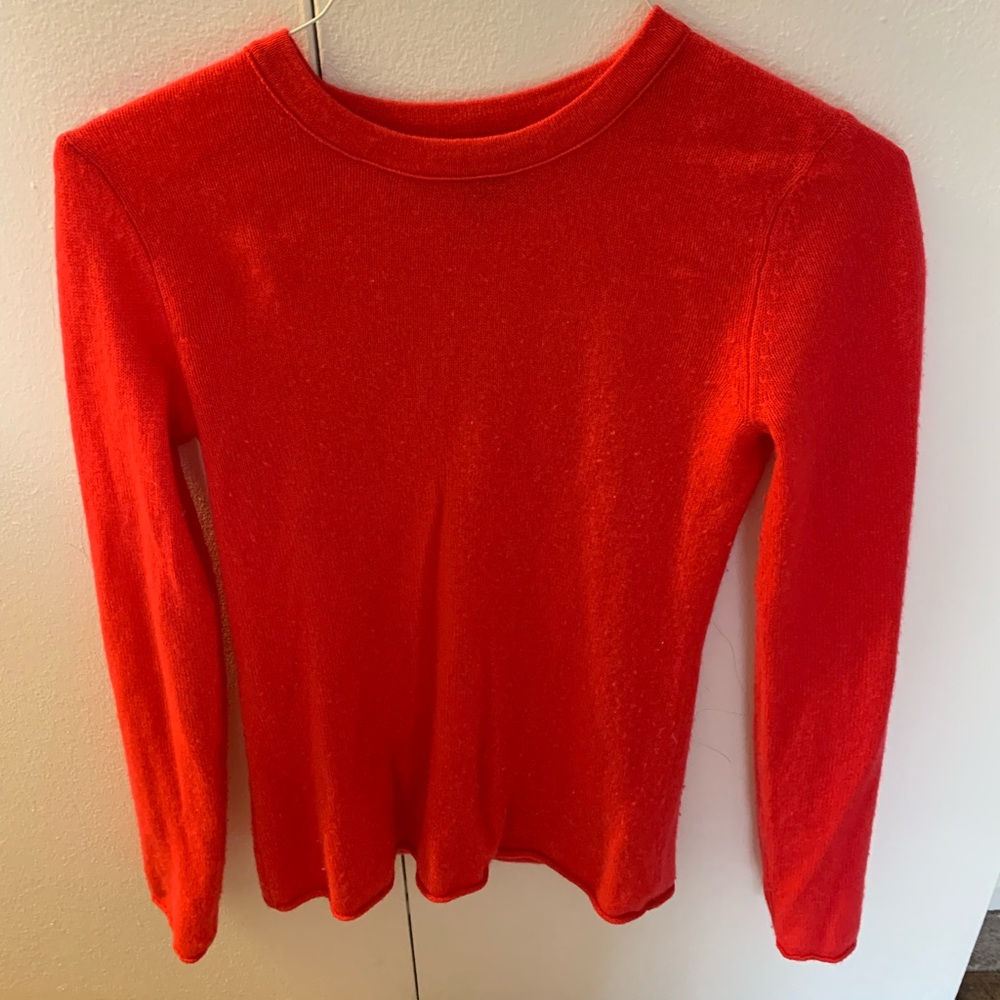 Aqua cashmere hot pink sweater
